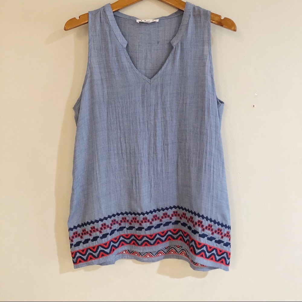 THML Women’s Sleeveless Embroidered Top | Size Small